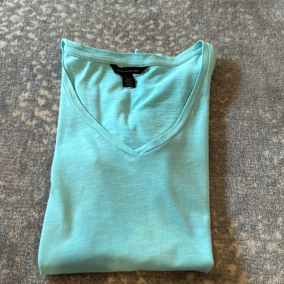 TOMMY HILFIGER WOMANS AQUA T SHIRT SIZE XS/P - Picture 8 of 8